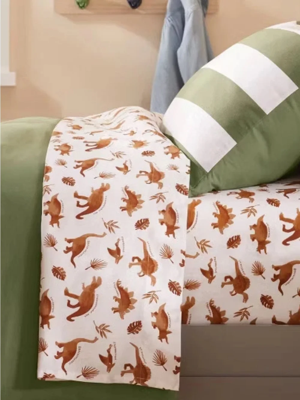 TWIN Dinosaur 3Pc Sheet Set 100% Cotton TC220 Kids Bedding Brushed for Softness